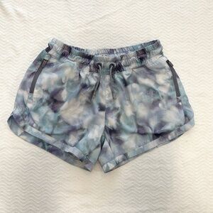 Athleta GIRLS casual shorts -- blue & purple tie dye -- size Large 12 -- EUC